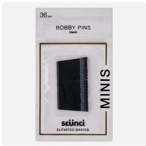 2x Scunci Elevated Basics Minis Black and Brown Bobby Pins 36 per package